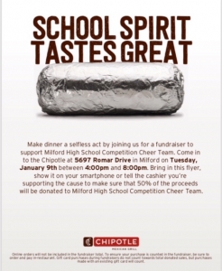 Cheer Chipotle Fundraiser Flyer